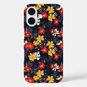 Exotische bloemen bloemenpatroon iPhone 16 hoesje