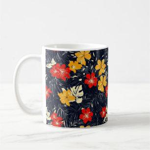 Exotische bloemen bloemenpatroon koffiemok