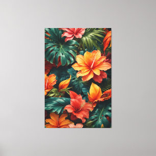 Exotische bloemen canvas afdruk