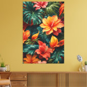 Exotische bloemen canvas afdruk (Insitu (Woonkamer))
