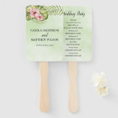 Exotische bloemen en bladeren handwaaier (Voorkant en achterkant)