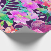 Exotische bloemen en vogels cadeaupapier (Hoek)