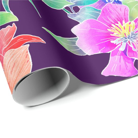 Exotische bloemen en vogels cadeaupapier (Rol Hoek)