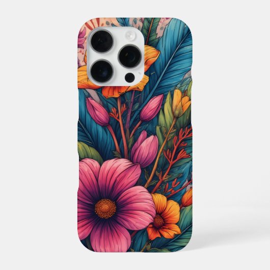 Exotische bloemen iPhone hoesje (Achterkant)