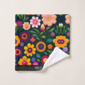 Exotische bloemen kleurrijk patroon bad handdoek (Wasdoekje)