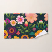 Exotische bloemen kleurrijk patroon bad handdoek (Handdoek)
