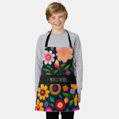 Exotische bloemen kleurrijk patroon schort (Gedragen)