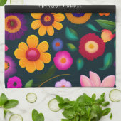 Exotische bloemen kleurrijk patroon theedoek (Gevouwen)