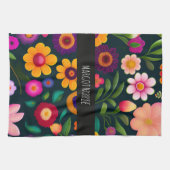 Exotische bloemen kleurrijk patroon theedoek (Horizontaal)