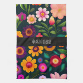 Exotische bloemen kleurrijk patroon theedoek (Verticaal)