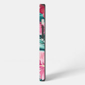 Exotische Bloemen Monogram gestreept iPhone Hoesje (Linkerkant)