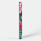 Exotische Bloemen Monogram Roze iPhone Hoesje (Rechterkant)