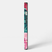 Exotische Bloemen Monogram Roze iPhone Hoesje (Linkerkant)