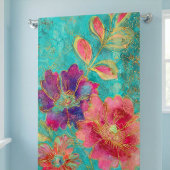 Exotische bloemen ontwerp badhanddoek