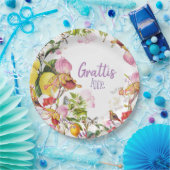 Exotische bloemen papieren bordje (Feest)