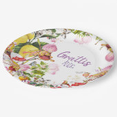 Exotische bloemen papieren bordje (Gekanteld)