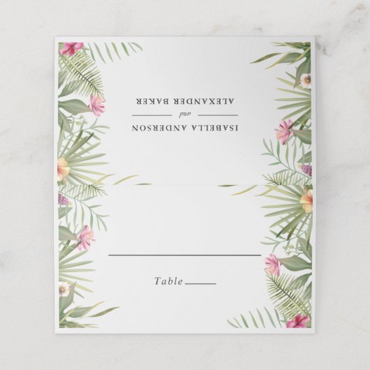 Exotische bloemen plaatskaartje (Buitenkant ongevouwen)