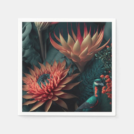 Exotische bloemen. servet (Voorkant)