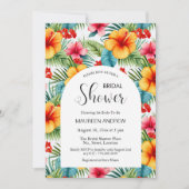 Exotische bloemen tropische bladeren Vrijgezellenf Kaart (Voorkant)