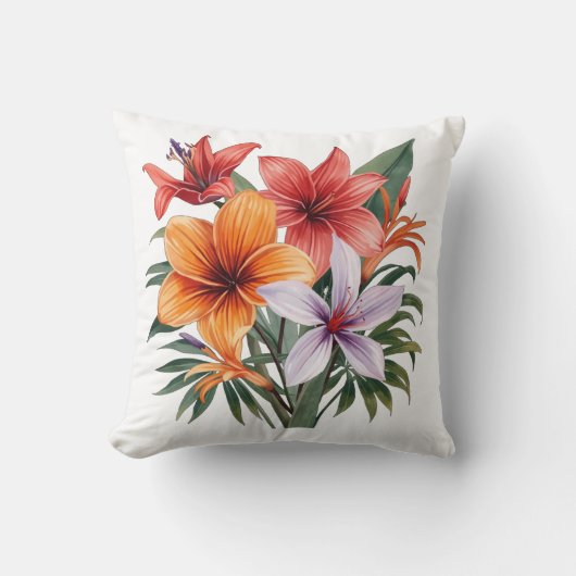 Exotische Bloemen – Tropische Boeket Kussen (Voorkant)