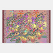 Exotische bloementuin cadeau inpakpapier vel (Voorkant 2)