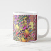 Exotische bloementuin decoratief grote koffiekop (Rechts)