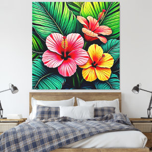 Exotische Bloementuin Dromen Canvas Afdruk