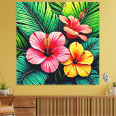 Exotische Bloementuin Dromen Canvas Afdruk (Insitu (Woonkamer))