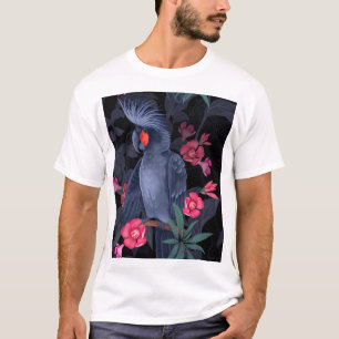 Exotische bloemenzwarte papegaai: tropische Natuur T-shirt