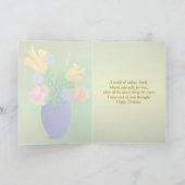 Exotische bloemetjes in een vaas - Sister Birthday Kaart (Binnen)