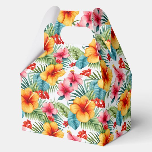 Exotische bloemige Hawaïaanse bruidsdouche Bedankdoosjes (Achterkant)