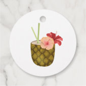 Exotische bloemige Hawaïaanse bruidsdouche Bedankjes Labels (Achterkant)