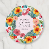 Exotische Bloemige Hawaïaanse Bruiloft Feest Bedankjes Labels (Voorkant)