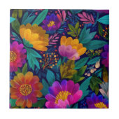 Exotische bloesems Bold & Elegant Chic Bloemen Tegeltje (Voorkant)