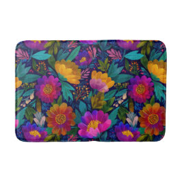 Exotische bloesems Kleurrijk Botanisch Patroon Badmat