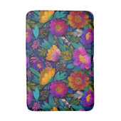 Exotische bloesems Kleurrijk Botanisch Patroon Badmat (Voorkant Verticaal)