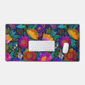 Exotische bloesems Kleurrijk Botanisch Patroon Bureaumat (Keyboard & Muis)