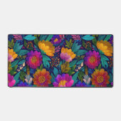 Exotische bloesems Kleurrijk Botanisch Patroon Bureaumat (Voorkant)