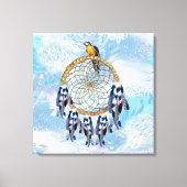 Exotische Blue Dream Catcher Decor Canvas Afdruk (Voorkant)