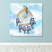 Exotische Blue Dream Catcher Decor Canvas Afdruk (Insitu (Houten vloer))