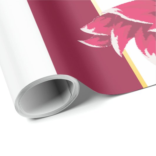 Exotische bogundy Floral gestript Cadeaupapier (Rol Hoek)