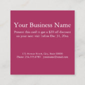 Exotische bogundy Floral gestript Kortingskaartje (Achterkant)