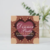 Exotische Boheemse Verjaardag Diner Uitnodigingen (Staand voorkant)