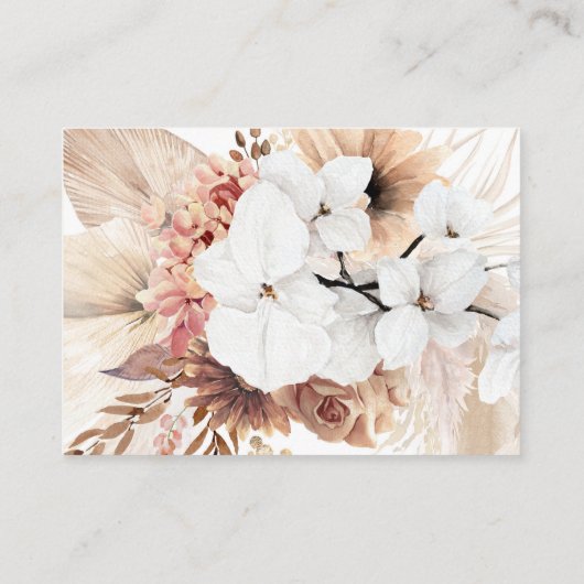 Exotische Boho Bloemen Terracotta Trouwwebsite Informatiekaartje (Achterkant)