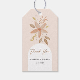Exotische Boho Terracotta Bloemige Waterverf Cadeaulabel