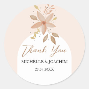 Exotische Boho Terracotta Bloemige Waterverf Ronde Sticker