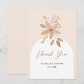 Exotische Boho Terracotta Floral Waterverf Bedankkaart (Voorkant / Achterkant)