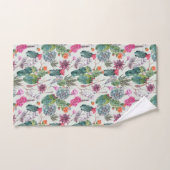 Exotische Boho Waterverf Cactus & Succulent Patroo Bad Handdoek (Handdoek)