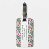 Exotische Boho Waterverf Cactus & Succulent Patroo Bagagelabel (Achterkant verticaal)