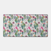 Exotische Boho Waterverf Cactus & Succulent Patroo Bureaumat (Voorkant)